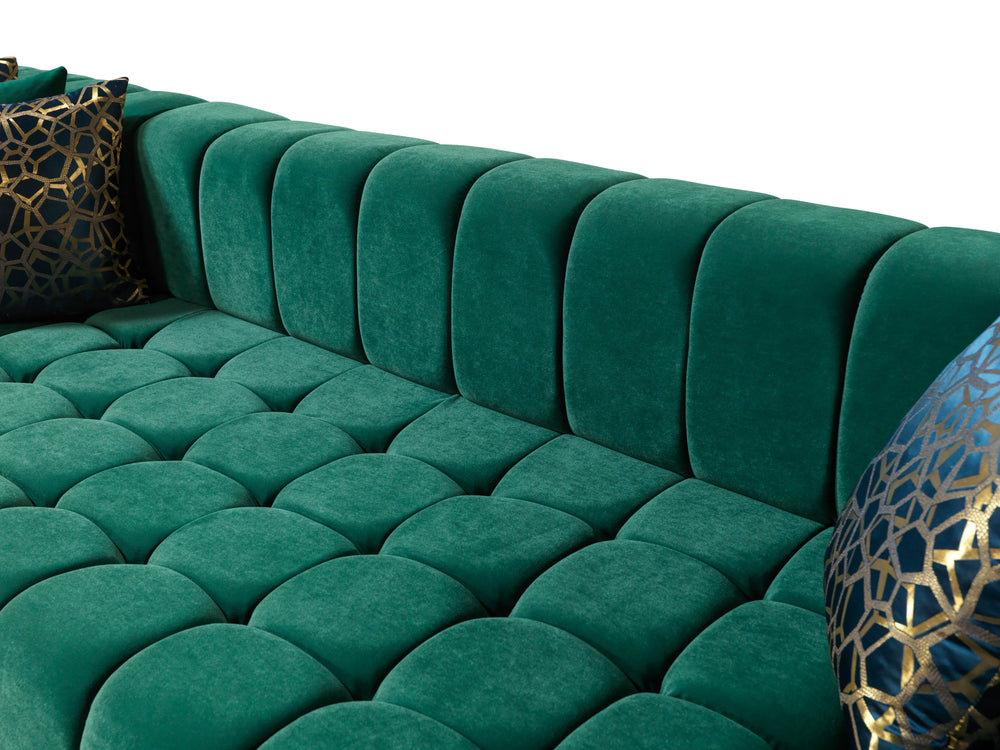 Ariana Green Velvet Double Chaise 138" Sectional