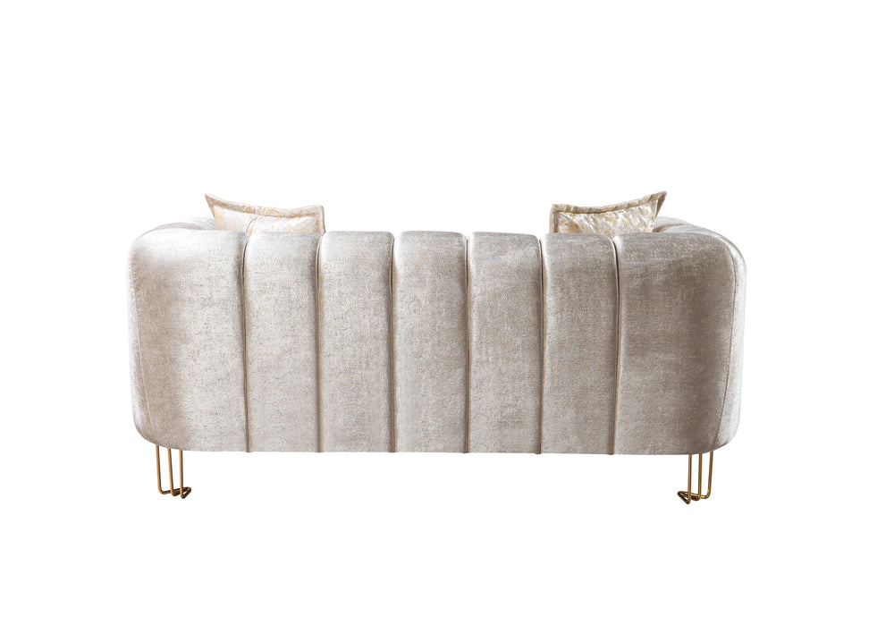 Santana Ivory Velvet Sofa 89" & Loveseat 69"