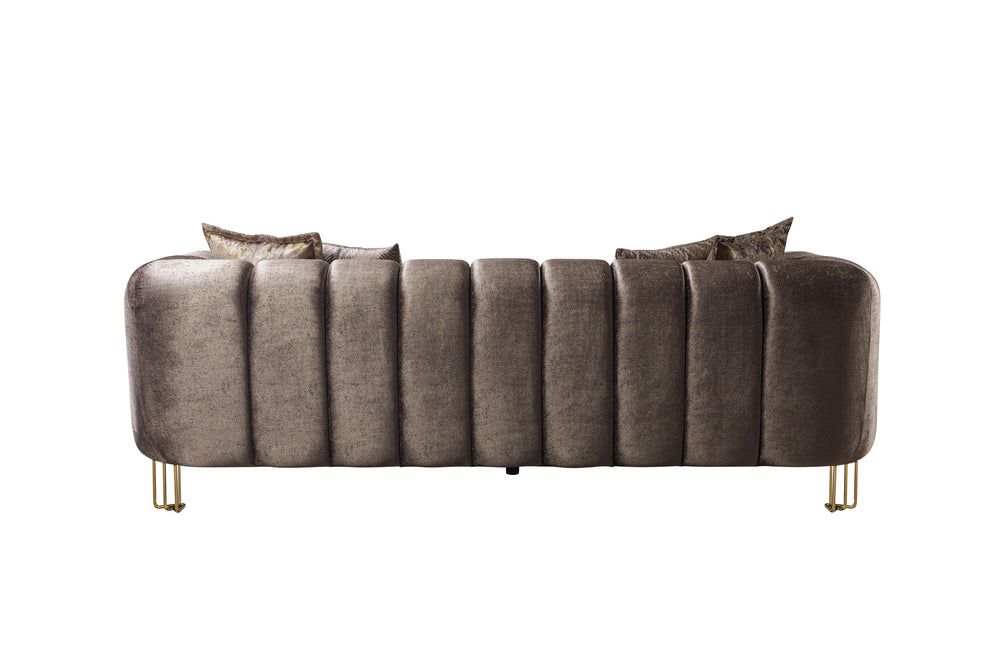 Santana Coffee Velvet Sofa 89" & Loveseat 69"