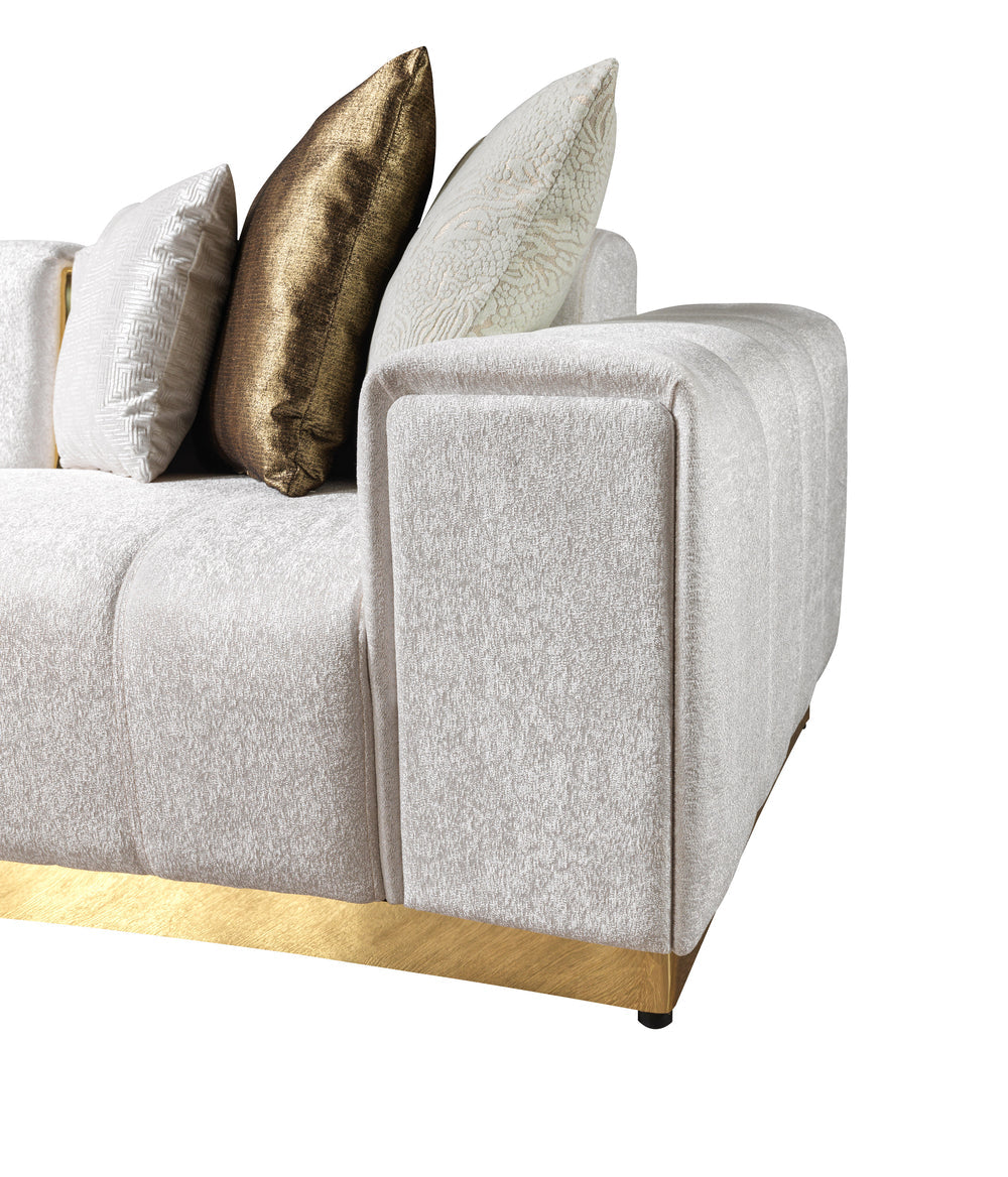 Michelle Ivory Velvet Curved 118" Sectional [ETA: 8/23]