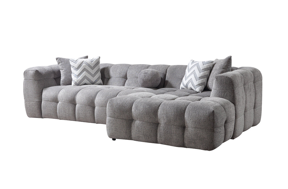 Ivy Gray Boucle RAF 110" Sectional [ETA: 9/30]