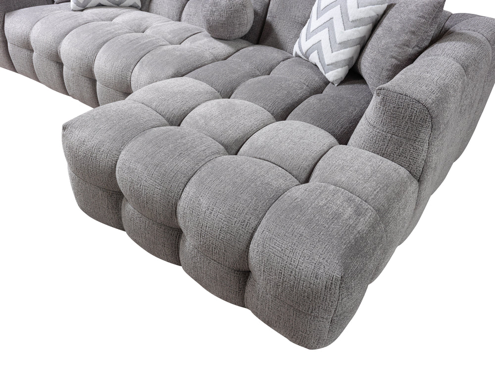 Ivy Gray Boucle RAF 110" Sectional [ETA: 9/30]