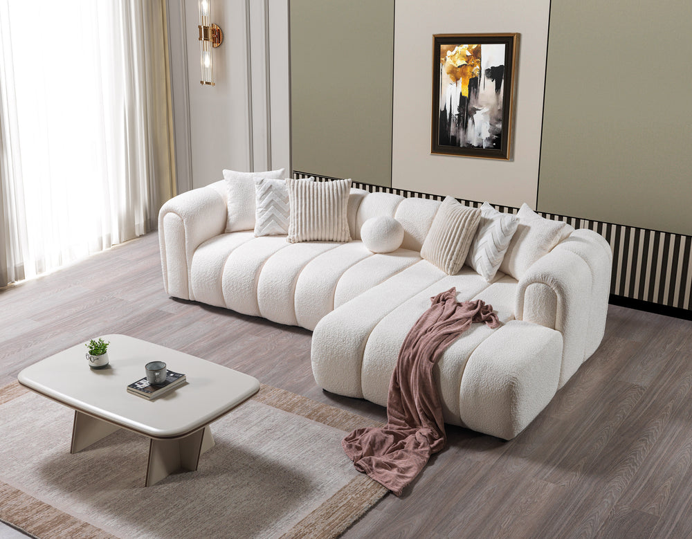 Lis Ivory Boucle RAF 115" Sectional [ETA: 8/25]