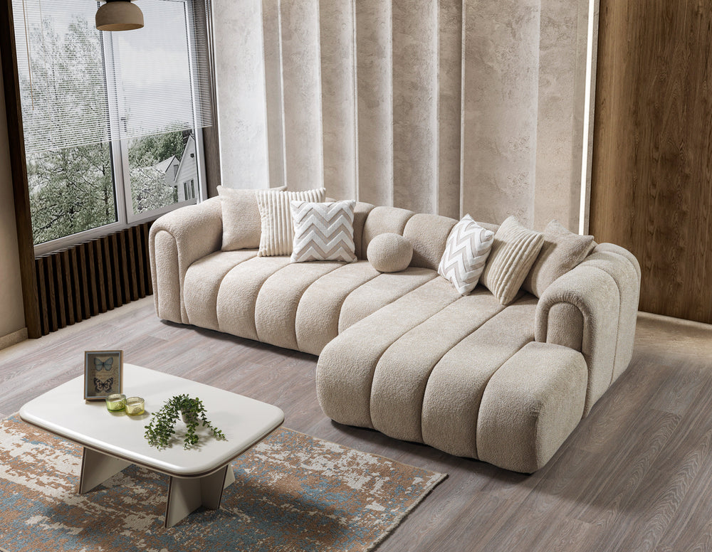 Lis Sand Boucle RAF 115" Sectional [ETA: 8/25]