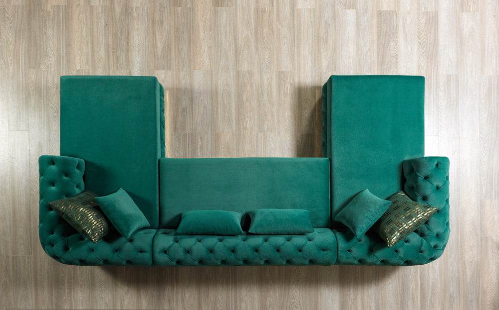 Jessie Green Velvet Double Chaise 138" Sectional [ETA: 8/23]