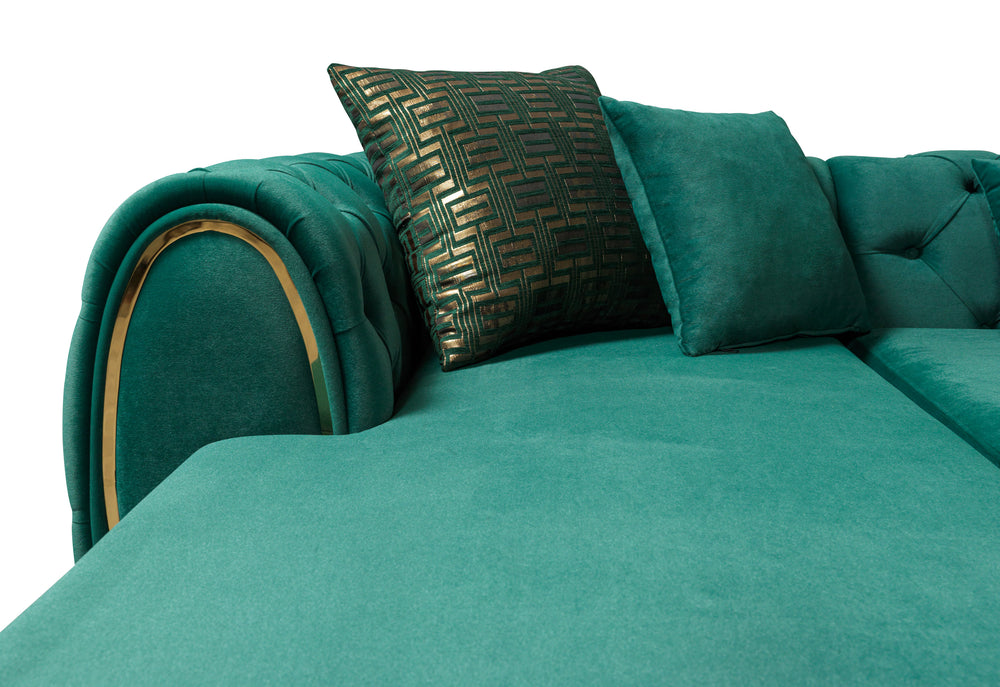 Jessie Green Velvet Double Chaise 138" Sectional [ETA: 8/23]