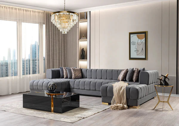 Ariana Velvet Double Chaise Sectional