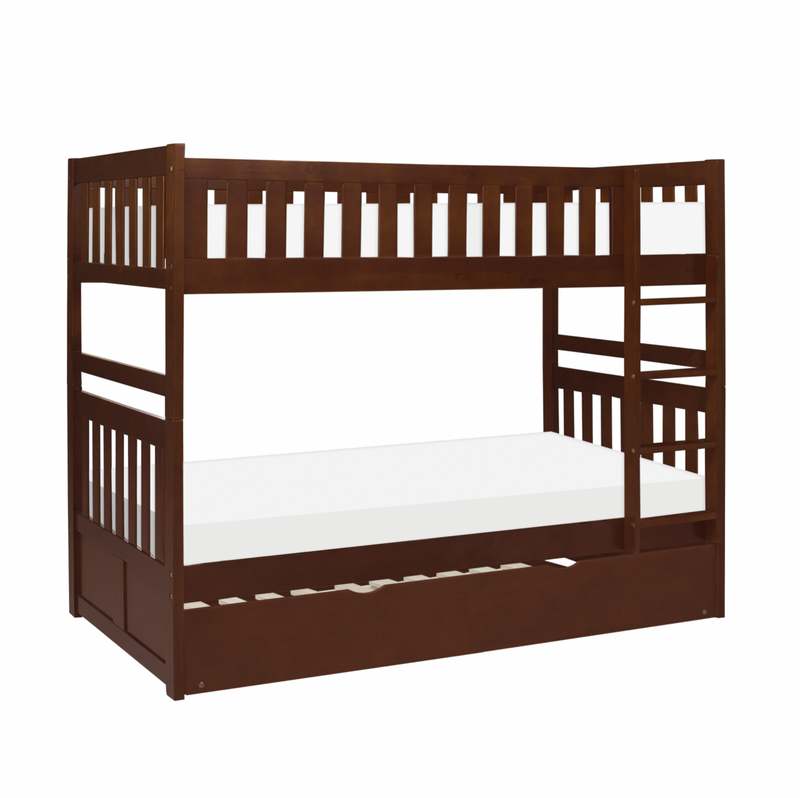 Rowe Dark Cherry Twin/Twin Bunk Bed with Twin Trundle