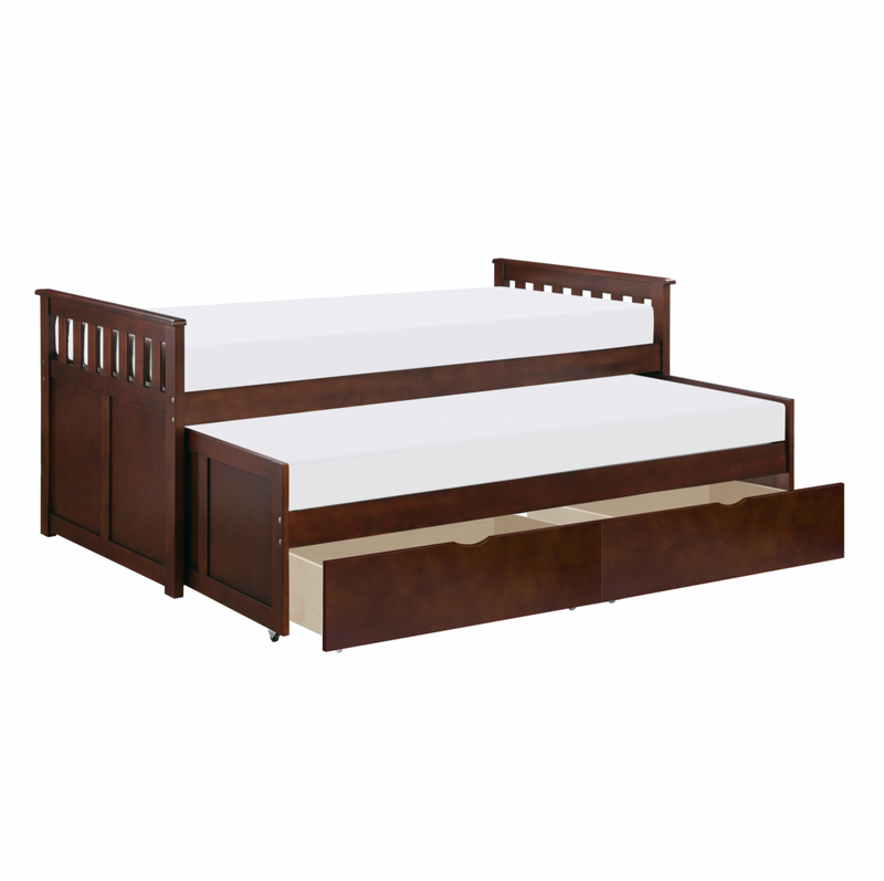 Rowe Dark Cherry Twin/Twin Bed with Storage Boxes y