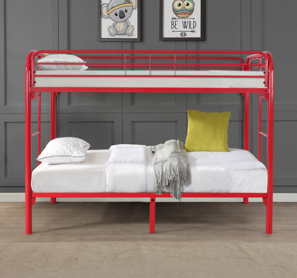 M7540-BK LILAH- BLACK Twin/Twin Metal Bunk Bed