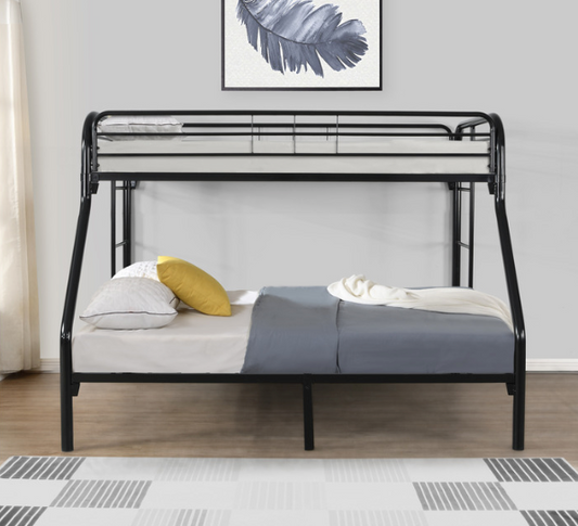 M7537-BK LILAH- BLACK Twin/Full Metal Bunk Bed