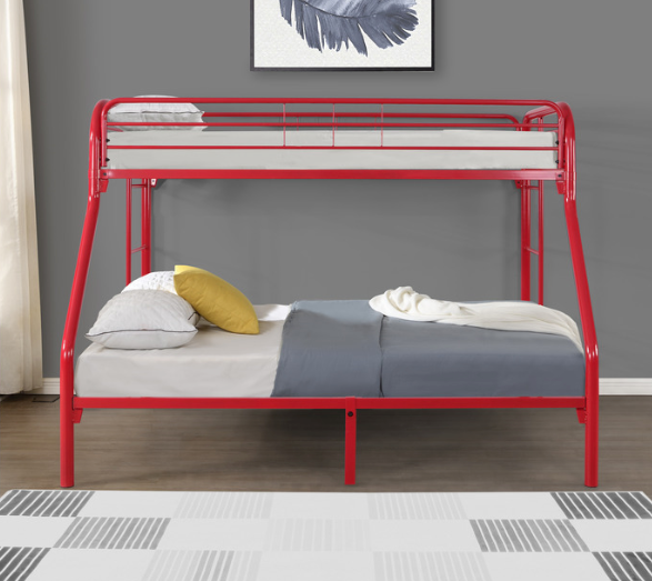 M7537-BK LILAH- BLACK Twin/Full Metal Bunk Bed