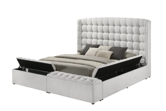 Madonna White Platform Bed - Queen, King **NEW ARRIVAL**