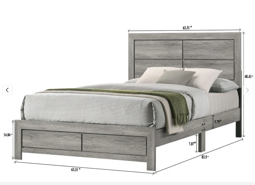 B9320 Hopkins Driftwood Queen Platform Bed