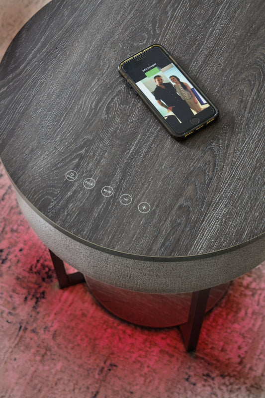 A4000641 - Accent Table w/Speaker, Wireless Charger, Lights