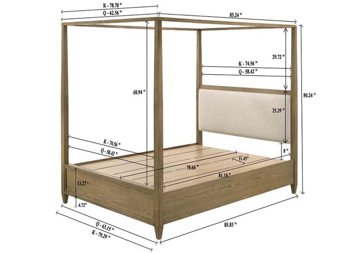 Sienna Queen Canopy Bedroom Set - 6 Pc.