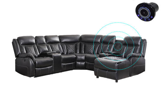 Champion Black Reclining Sectional (ETA 5/31)