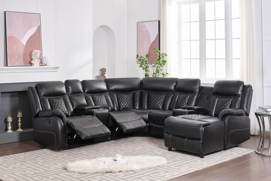 Champion Black Reclining Sectional (ETA 5/31)