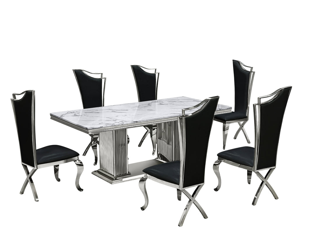 D6062 - Dining Table + 6 Chair Set **NEW ARRIVAL**