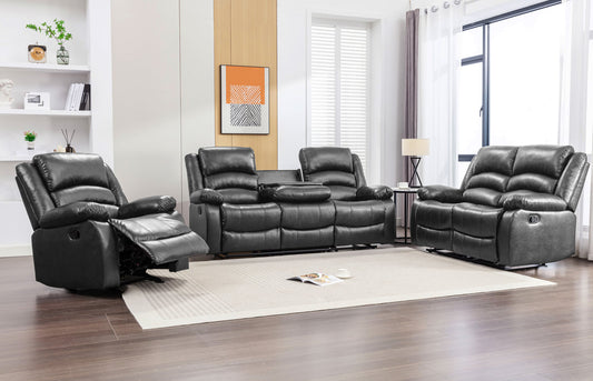 Dynamo2-BLACK 3PC Reclining Set (ETA: 5/1)