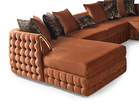 Sicilya Sectional (Rust Orange)