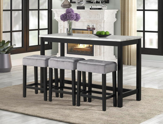 Gloria Grey - Pub Table + 3 Chair Set **ON SALE**