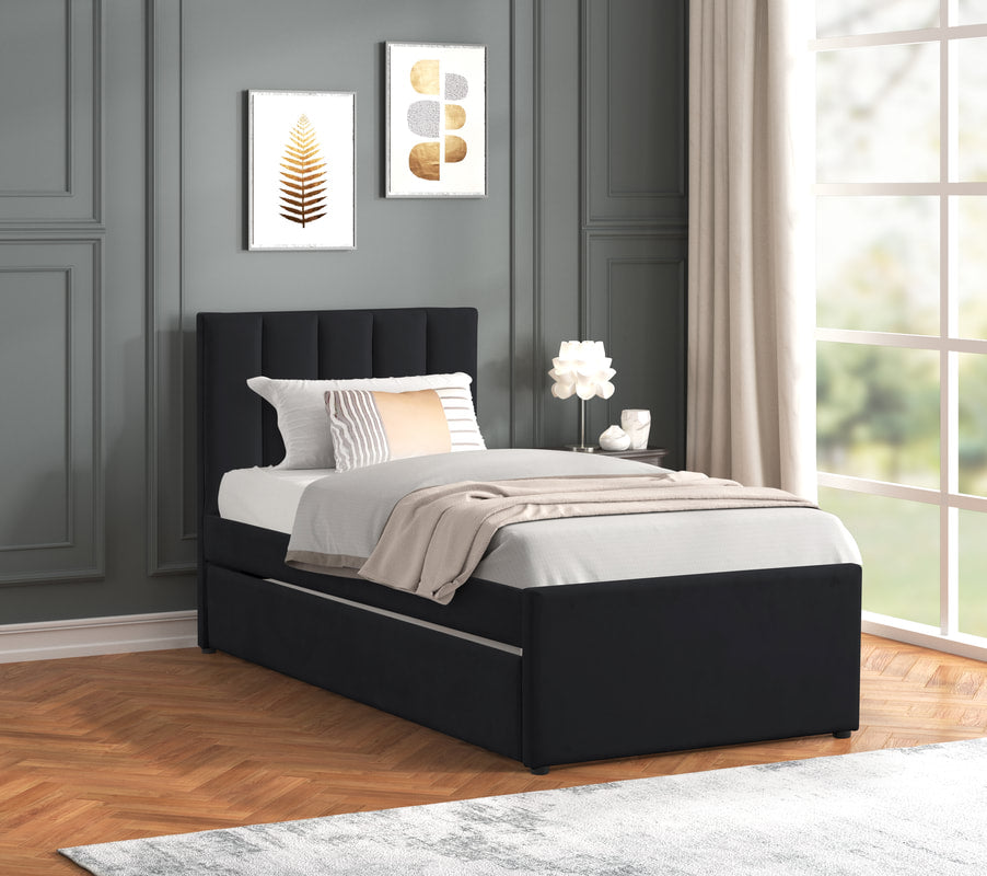 MAYA - Black Twin Platform Bed w/ Trundle **NEW ARRIVAL**