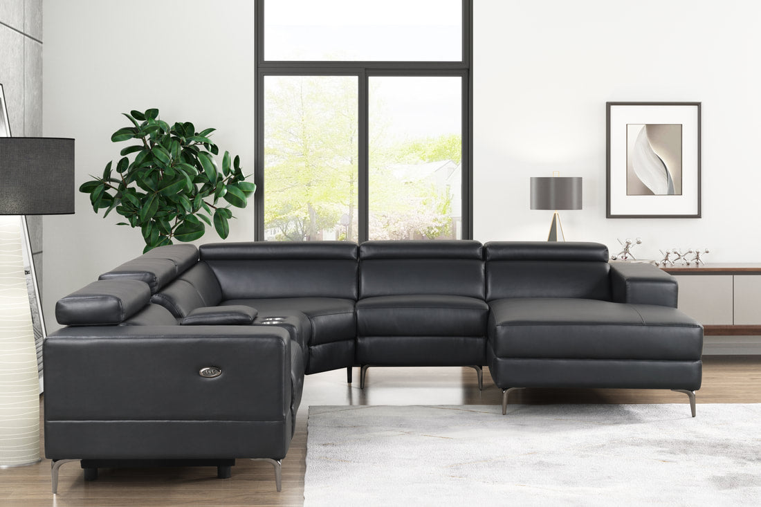 MILANO BLACK - 6PC Power Reclining Sectional **NEW ARRIVAL**