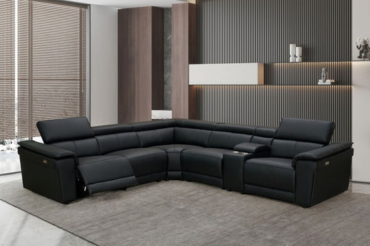 NEWYORK BLACK - LEATHER Power Reclining Sectional **NEW ARRIVAL**