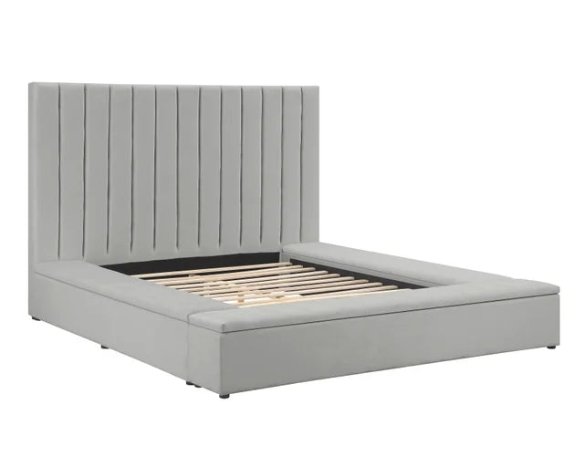 France - Grey Platform Bed Queen ONLY **ON SALE**