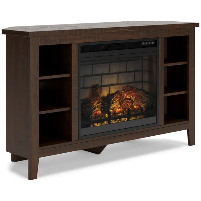 W283-67 Corner TV Stand w/Fireplace 48"L