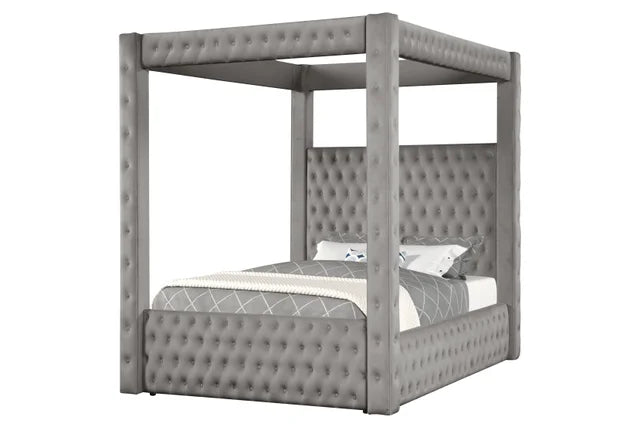 Castle Grey Platform Bed - Queen, King