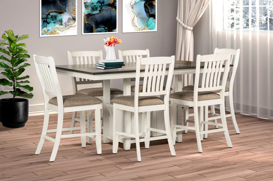 Rise beige Counter Height Table + 6 Chair Set