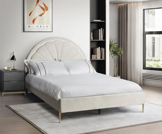 Flora Beige Platform Bed Full (LED LIGHTS) (TWIN, QUEEN -SOLD OUT) **NEW ARRIVAL**