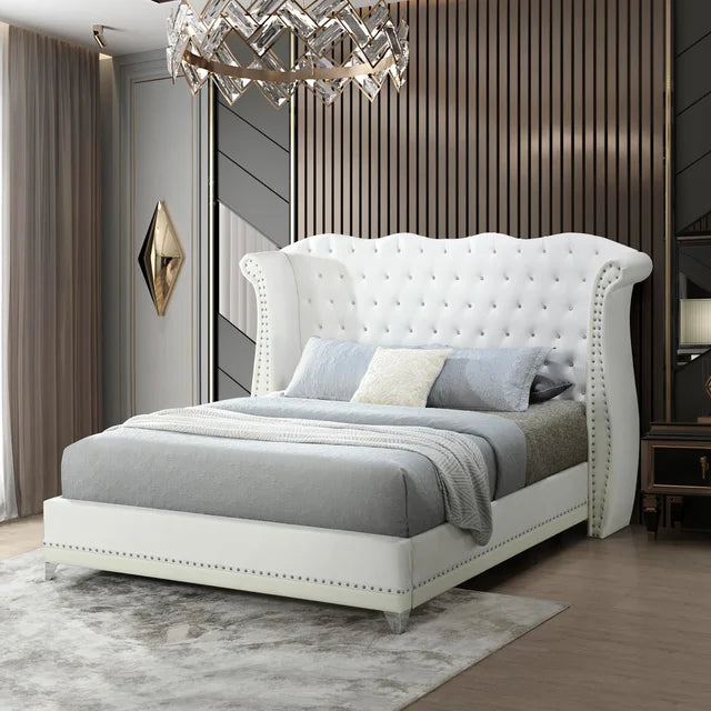 Luxor White Platform Bed King ONLY (Queen-SOLD OUT)