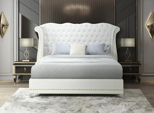 Luxor White Platform Bed King ONLY (Queen-SOLD OUT)