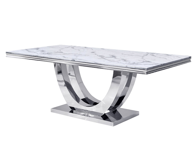 Harmony Collection Gray Dining Table + 6 Chair