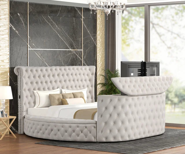 Patron Beige Platform Bed - Queen, King **NEW ARRIVAL**