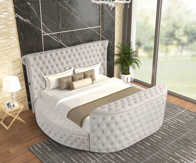 Patron Beige Platform Bed - Queen, King **NEW ARRIVAL**