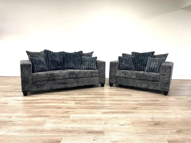 410 - Sofa and Loveseat Set (Charcoal) **NEW ARRIVAL**