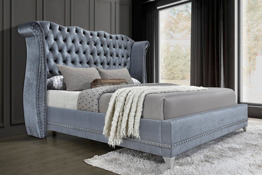 Luxor Grey Platform Bed - King ONLY (Queen-SOLD OUT)