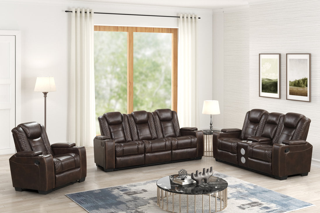 STEFANO30 3PC Reclining Set Brown