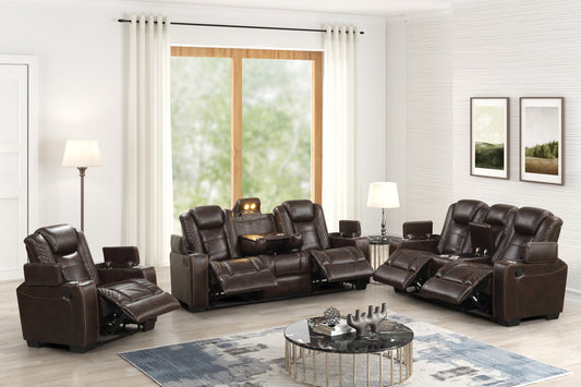 STEFANO30 3PC Reclining Set Brown