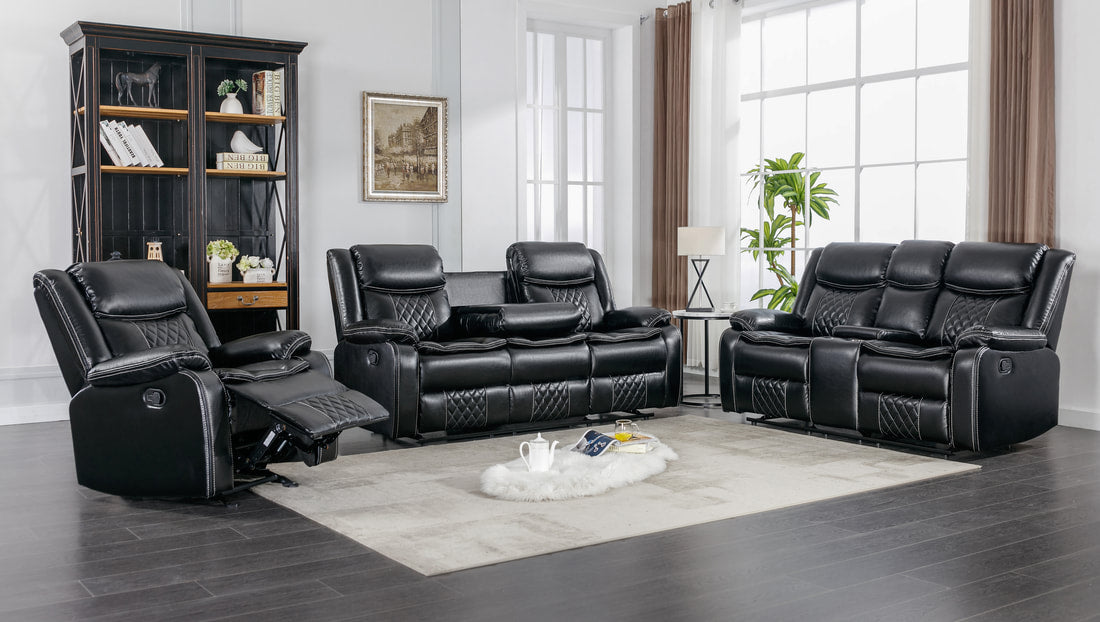 Weston Black - 3PC Reclining Living Room Set