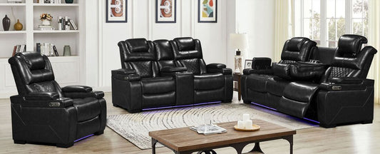 Woodland Black 3PC Power Reclining Set